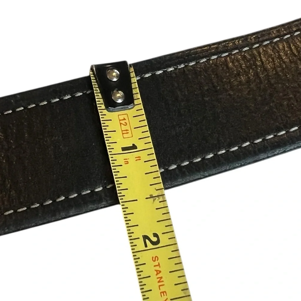 Vintage Coach Black Genuine Leather Unisex Classic Wide Belt